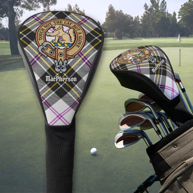 Clan MacPherson Crest over Dress Tartan Golf Head Cover (Creator Uploaded)