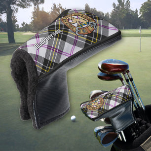 Clan MacPherson Crest over Dress Tartan Golf Head Cover