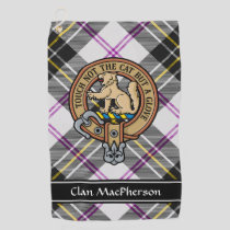 Clan MacPherson Crest over Dress Tartan Golf Towel