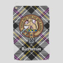 Clan MacPherson Crest over Dress Tartan Golf Towel