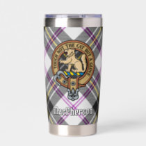 Clan MacPherson Crest over Dress Tartan Insulated Tumbler