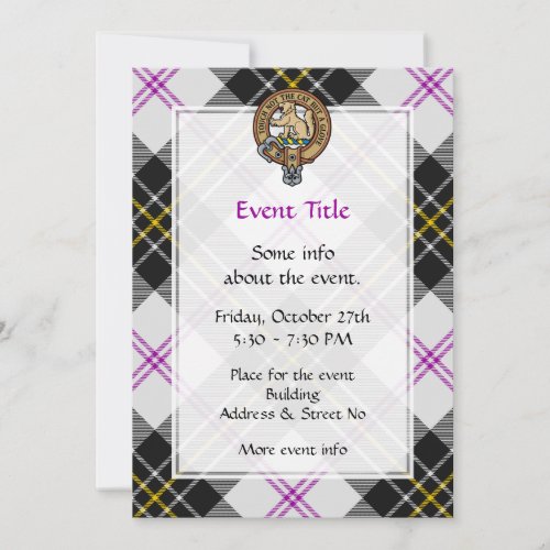 Clan MacPherson Crest over Dress Tartan Invitation