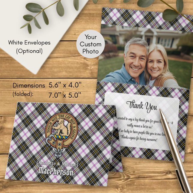 Clan MacPherson Crest over Dress Tartan Invitation (Creator Uploaded)