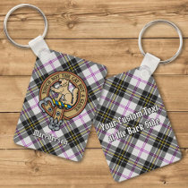 Clan MacPherson Crest over Dress Tartan Keychain