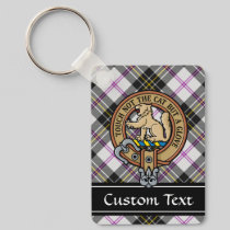 Clan MacPherson Crest over Dress Tartan Keychain