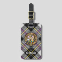 Clan MacPherson Crest over Dress Tartan Luggage Tag