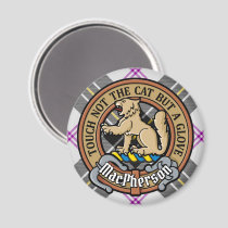 Clan MacPherson Crest over Dress Tartan Magnet