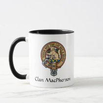 Clan MacPherson Crest over Dress Tartan Mug