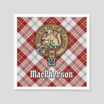 Clan MacPherson Crest over Dress Tartan Napkins