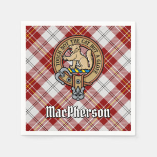 Clan MacPherson Crest over Dress Tartan Napkins