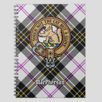 Clan MacPherson Crest over Dress Tartan Notebook