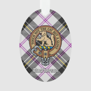 Clan MacPherson Crest over Dress Tartan Ornament