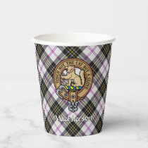 Clan MacPherson Crest over Dress Tartan Paper Cups
