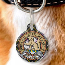 Clan MacPherson Crest over Dress Tartan Pet ID Tag