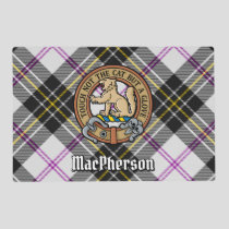 Clan MacPherson Crest over Dress Tartan Placemat