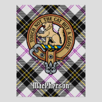 Clan MacPherson Crest over Dress Tartan Poster