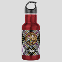 Clan MacPherson Crest over Dress Tartan Stainless Steel Water Bottle