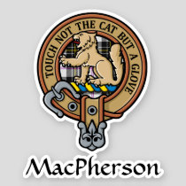 Clan MacPherson Crest over Dress Tartan Sticker