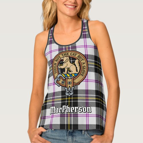 Clan MacPherson Crest over Dress Tartan Tank Top