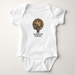 Clan MacPherson Crest over Hunting Tartan Baby Bodysuit