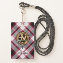 Clan MacPherson Crest over Hunting Tartan Badge