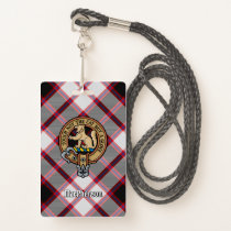 Clan MacPherson Crest over Hunting Tartan Badge