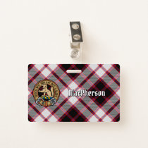 Clan MacPherson Crest over Hunting Tartan Badge
