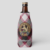 Clan MacPherson Crest over Hunting Tartan Bottle Cooler