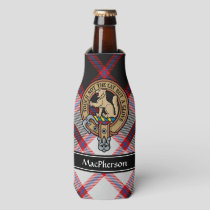 Clan MacPherson Crest over Hunting Tartan Bottle Cooler