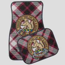 Clan MacPherson Crest over Hunting Tartan Car Floor Mat