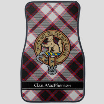 Clan MacPherson Crest over Hunting Tartan Car Floor Mat