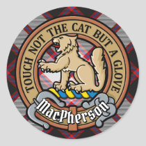 Clan MacPherson Crest over Hunting Tartan Classic Round Sticker