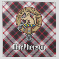 Clan MacPherson Crest over Hunting Tartan Cloth Napkin