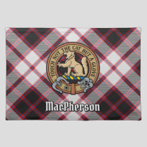 Clan MacPherson Crest over Hunting Tartan Cloth Placemat