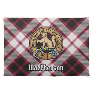 Clan MacPherson Crest over Hunting Tartan Cloth Placemat