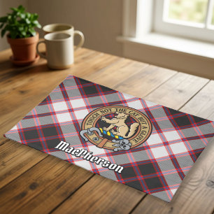 Clan MacPherson Crest over Hunting Tartan Cloth Placemat
