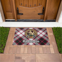 Clan MacPherson Crest over Hunting Tartan Doormat