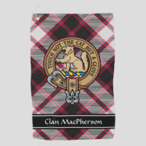 Clan MacPherson Crest over Hunting Tartan Golf Towel