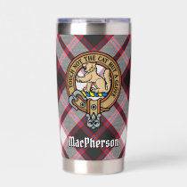 Clan MacPherson Crest over Hunting Tartan Insulated Tumbler