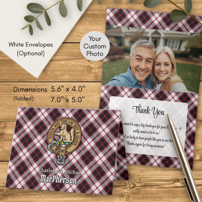 Clan MacPherson Crest over Hunting Tartan Invitation (Creator Uploaded)