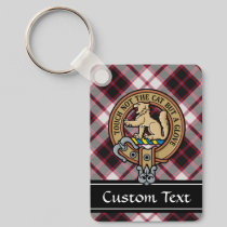 Clan MacPherson Crest over Hunting Tartan Keychain