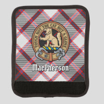Clan MacPherson Crest over Hunting Tartan Luggage Handle Wrap