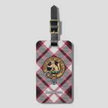 Clan MacPherson Crest over Hunting Tartan Luggage Tag