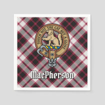 Clan MacPherson Crest over Hunting Tartan Napkins