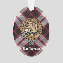Clan MacPherson Crest over Hunting Tartan Ornament