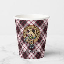 Clan MacPherson Crest over Hunting Tartan Paper Cups