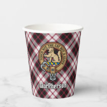 Clan MacPherson Crest over Hunting Tartan Paper Cups