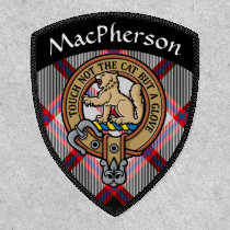 Clan MacPherson Crest over Hunting Tartan Patch