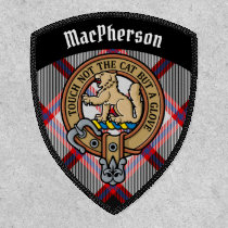 Clan MacPherson Crest over Hunting Tartan Patch