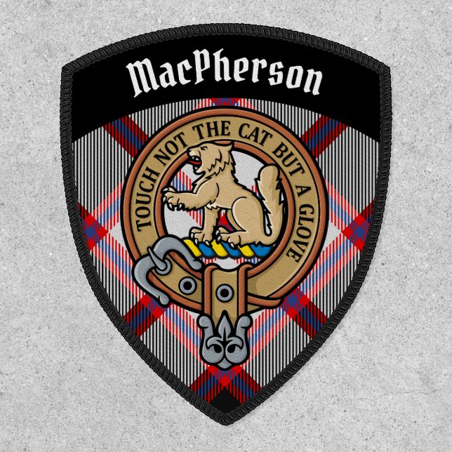 Clan MacPherson Crest over Hunting Tartan Patch (Front)